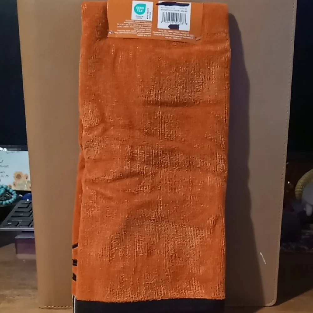 Disney Orange Hand Towel with Jack Skellington Design